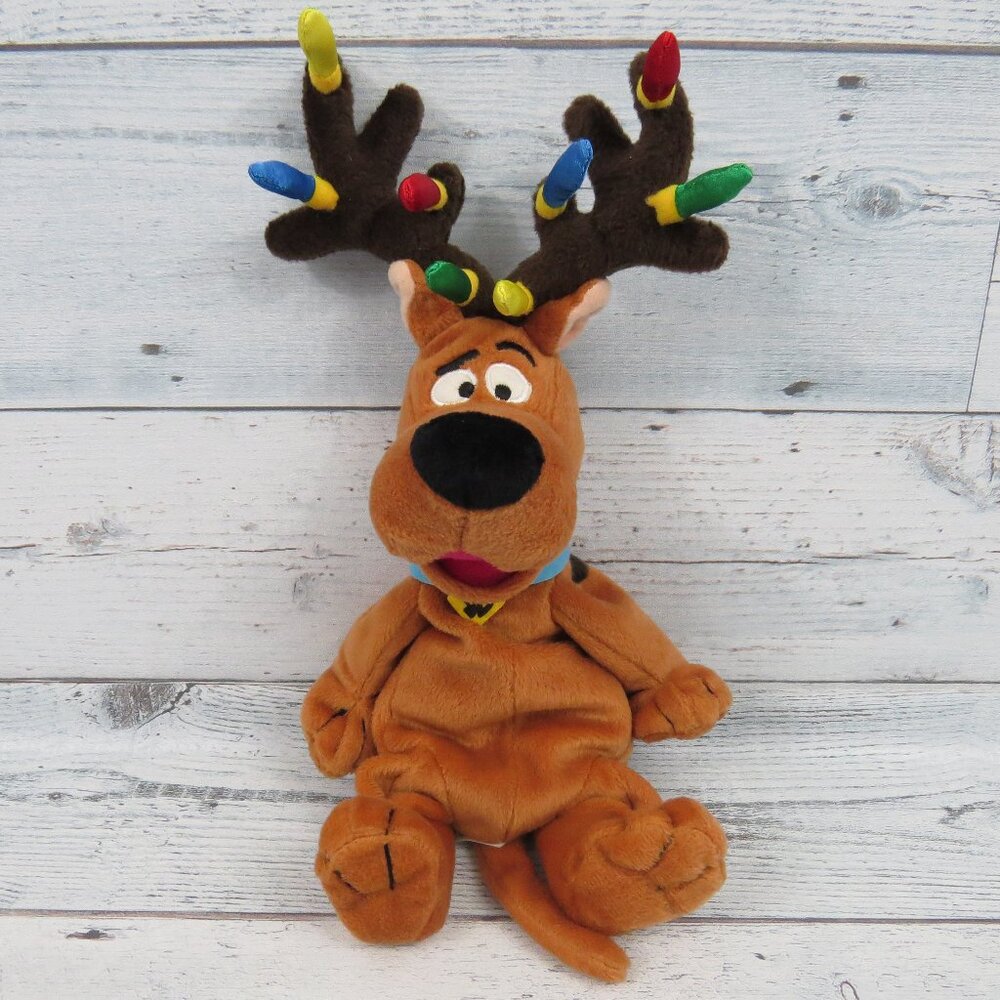 Vintage 90's Warner Bros Studio Store Scooby Doo Christmas Reindeer Bean Plush